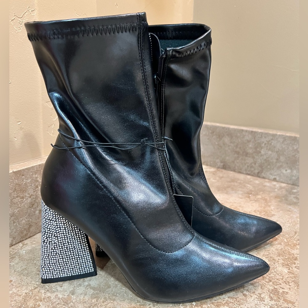 Rhinestone Heeled Booties !